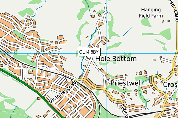 OL14 8BY map - OS VectorMap District (Ordnance Survey)