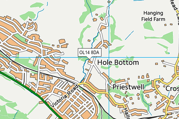 OL14 8DA map - OS VectorMap District (Ordnance Survey)