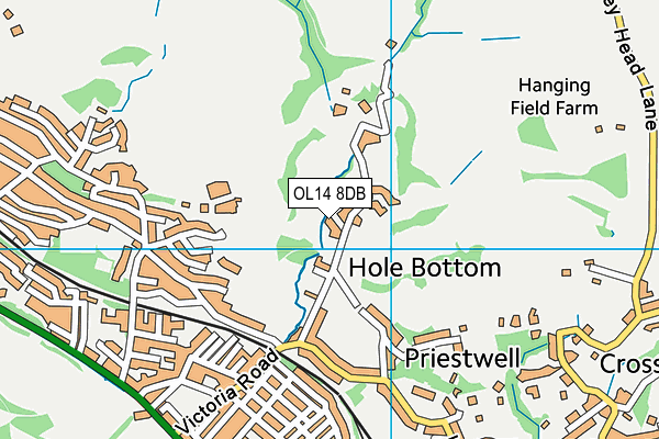 OL14 8DB map - OS VectorMap District (Ordnance Survey)