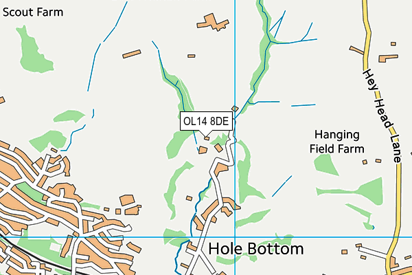 OL14 8DE map - OS VectorMap District (Ordnance Survey)