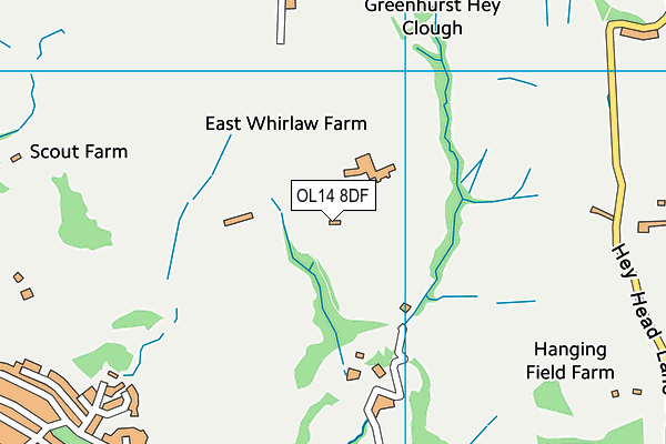 OL14 8DF map - OS VectorMap District (Ordnance Survey)