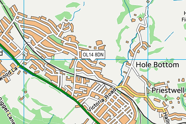 OL14 8DN map - OS VectorMap District (Ordnance Survey)