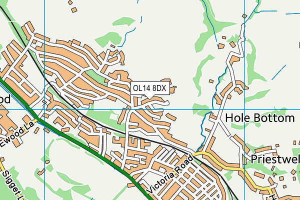 OL14 8DX map - OS VectorMap District (Ordnance Survey)