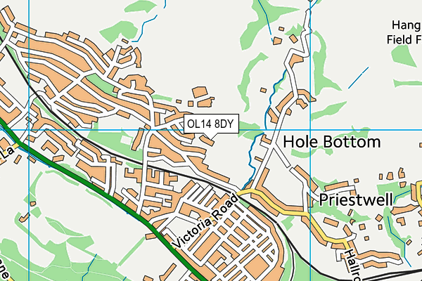 OL14 8DY map - OS VectorMap District (Ordnance Survey)