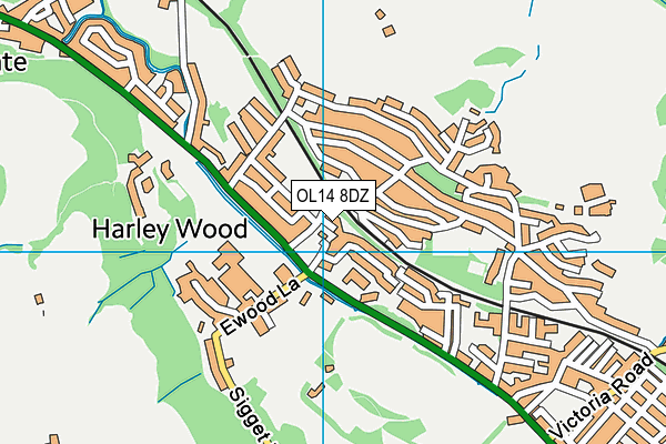 OL14 8DZ map - OS VectorMap District (Ordnance Survey)