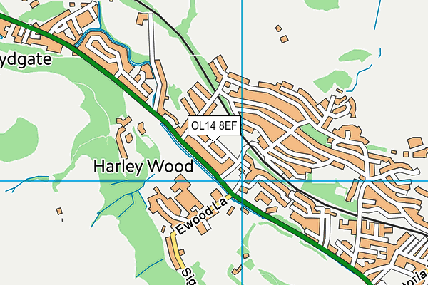 OL14 8EF map - OS VectorMap District (Ordnance Survey)