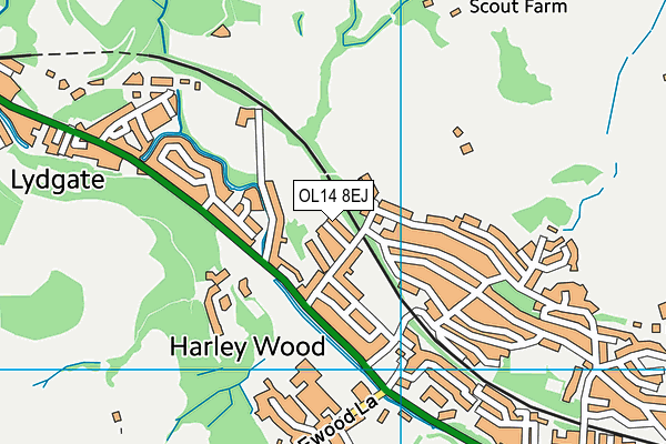 OL14 8EJ map - OS VectorMap District (Ordnance Survey)