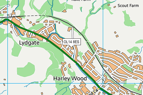 OL14 8ES map - OS VectorMap District (Ordnance Survey)