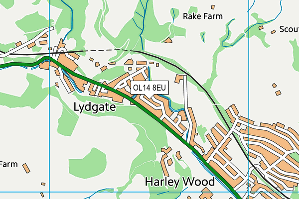 OL14 8EU map - OS VectorMap District (Ordnance Survey)