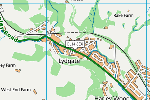 OL14 8EX map - OS VectorMap District (Ordnance Survey)