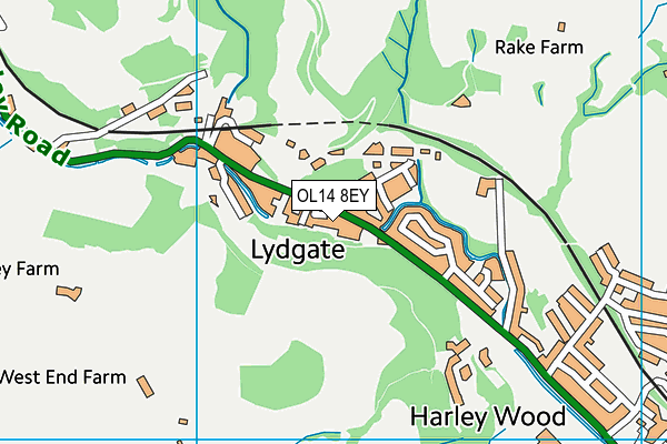 OL14 8EY map - OS VectorMap District (Ordnance Survey)