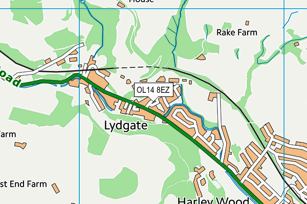 OL14 8EZ map - OS VectorMap District (Ordnance Survey)