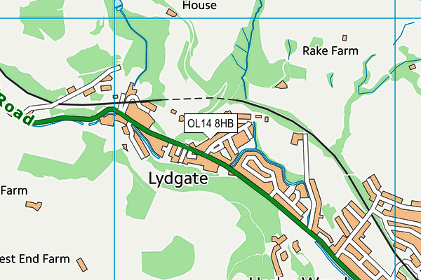 OL14 8HB map - OS VectorMap District (Ordnance Survey)