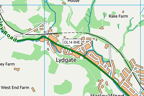 OL14 8HE map - OS VectorMap District (Ordnance Survey)