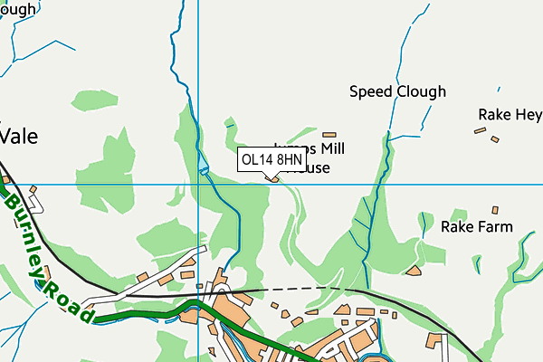 OL14 8HN map - OS VectorMap District (Ordnance Survey)