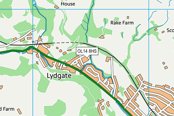 OL14 8HS map - OS VectorMap District (Ordnance Survey)