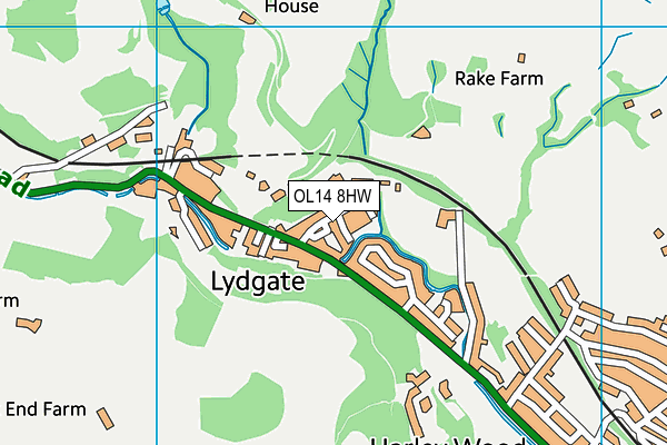 OL14 8HW map - OS VectorMap District (Ordnance Survey)