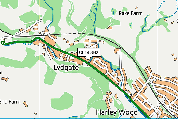 OL14 8HX map - OS VectorMap District (Ordnance Survey)