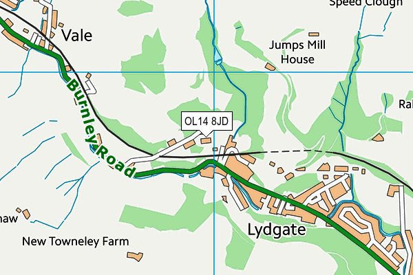 OL14 8JD map - OS VectorMap District (Ordnance Survey)