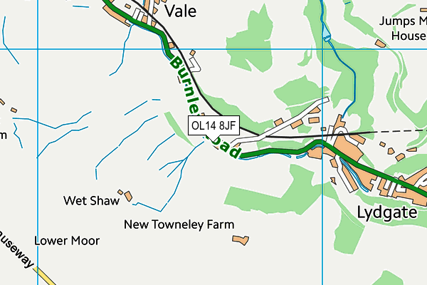 OL14 8JF map - OS VectorMap District (Ordnance Survey)