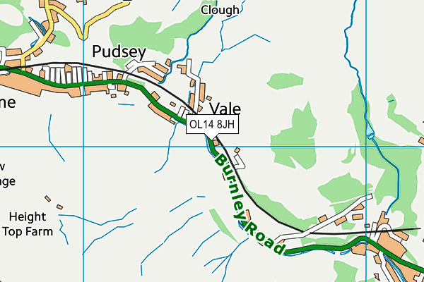 OL14 8JH map - OS VectorMap District (Ordnance Survey)