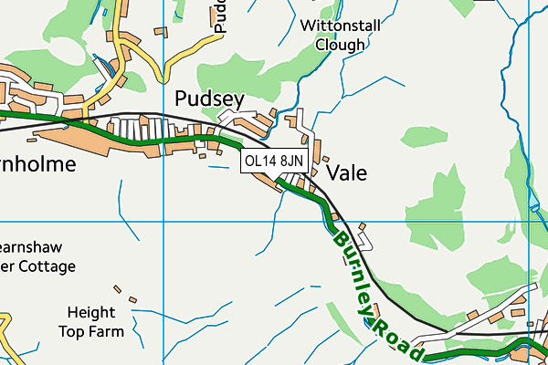 OL14 8JN map - OS VectorMap District (Ordnance Survey)