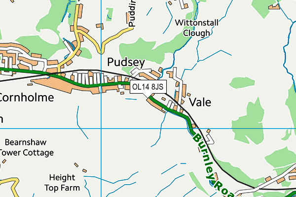 OL14 8JS map - OS VectorMap District (Ordnance Survey)