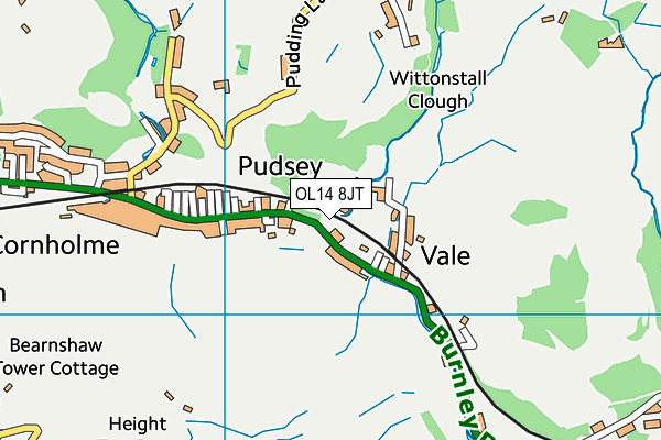 OL14 8JT map - OS VectorMap District (Ordnance Survey)