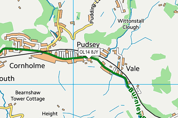 OL14 8JY map - OS VectorMap District (Ordnance Survey)