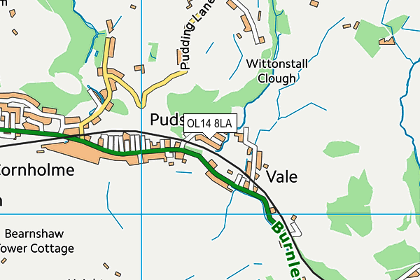 OL14 8LA map - OS VectorMap District (Ordnance Survey)