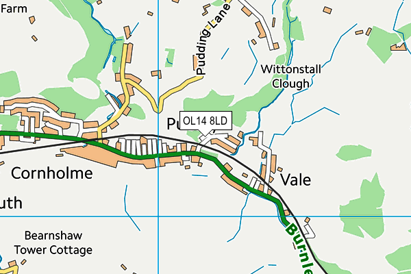 OL14 8LD map - OS VectorMap District (Ordnance Survey)