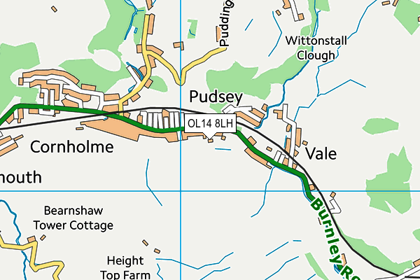 OL14 8LH map - OS VectorMap District (Ordnance Survey)