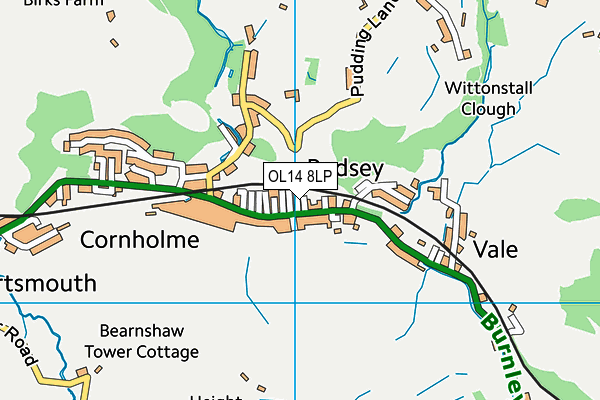OL14 8LP map - OS VectorMap District (Ordnance Survey)