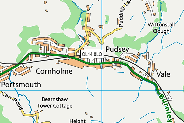 OL14 8LQ map - OS VectorMap District (Ordnance Survey)