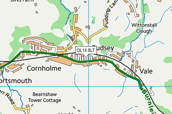 OL14 8LT map - OS VectorMap District (Ordnance Survey)