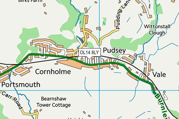 OL14 8LY map - OS VectorMap District (Ordnance Survey)