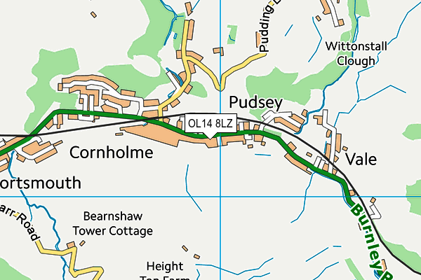 OL14 8LZ map - OS VectorMap District (Ordnance Survey)