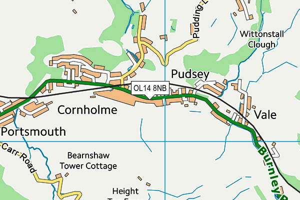 OL14 8NB map - OS VectorMap District (Ordnance Survey)