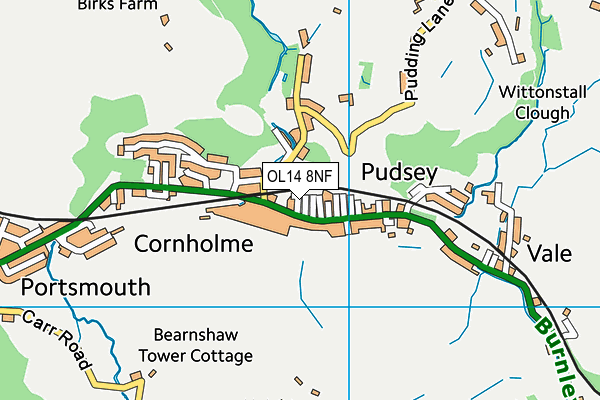 OL14 8NF map - OS VectorMap District (Ordnance Survey)