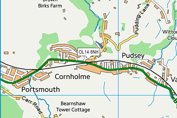 OL14 8NH map - OS VectorMap District (Ordnance Survey)