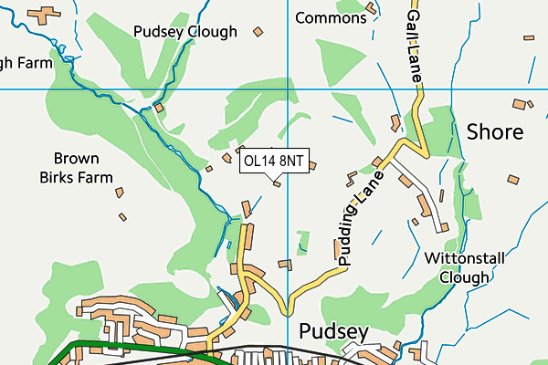 OL14 8NT map - OS VectorMap District (Ordnance Survey)