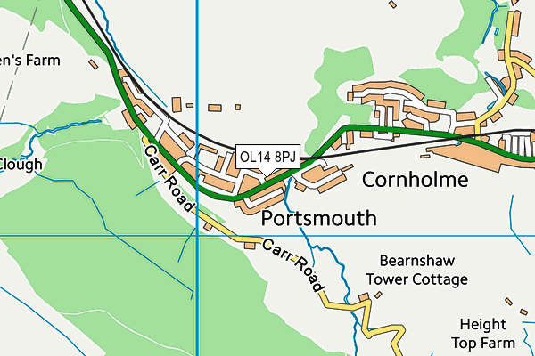 OL14 8PJ map - OS VectorMap District (Ordnance Survey)