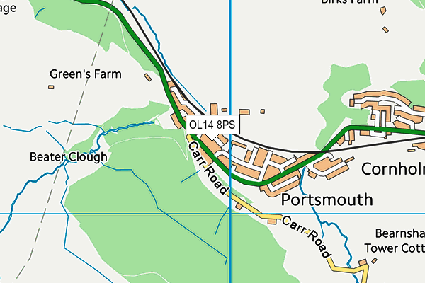 OL14 8PS map - OS VectorMap District (Ordnance Survey)