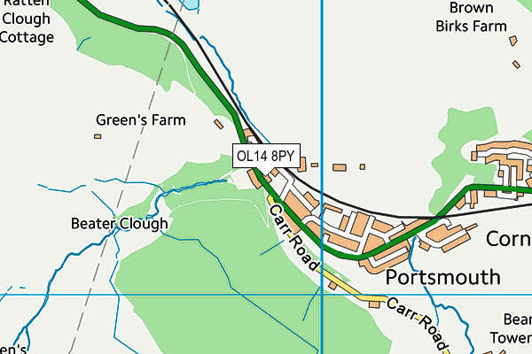 OL14 8PY map - OS VectorMap District (Ordnance Survey)