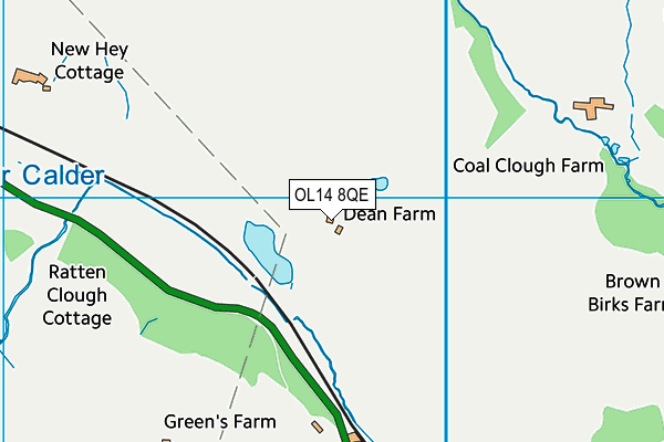 OL14 8QE map - OS VectorMap District (Ordnance Survey)