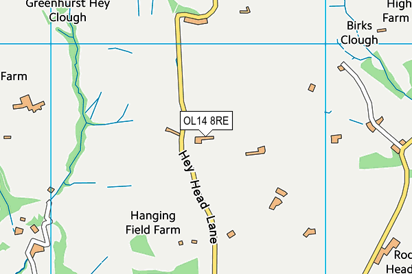 OL14 8RE map - OS VectorMap District (Ordnance Survey)