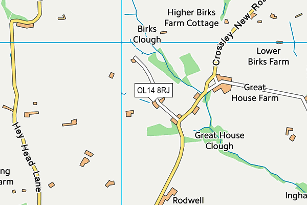 OL14 8RJ map - OS VectorMap District (Ordnance Survey)