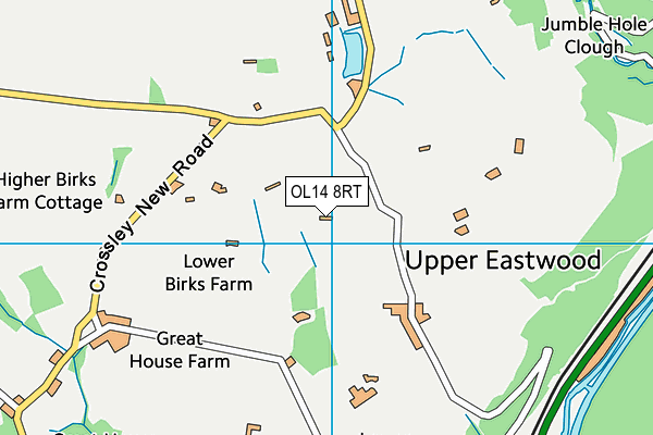 OL14 8RT map - OS VectorMap District (Ordnance Survey)