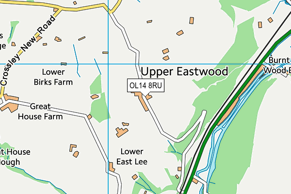 OL14 8RU map - OS VectorMap District (Ordnance Survey)