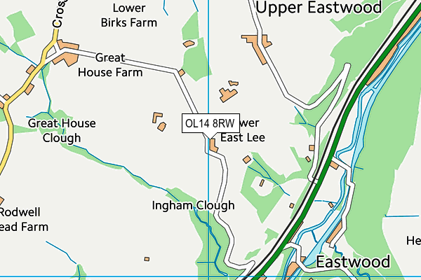 OL14 8RW map - OS VectorMap District (Ordnance Survey)